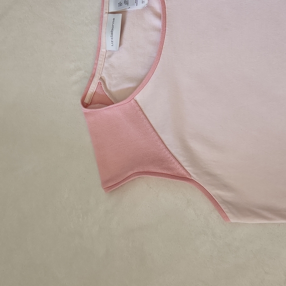 Liz Claiborne Sz L Drk Pink At Shoulders,Light Pink Body Wcascade Flowers - Picture 3 of 10